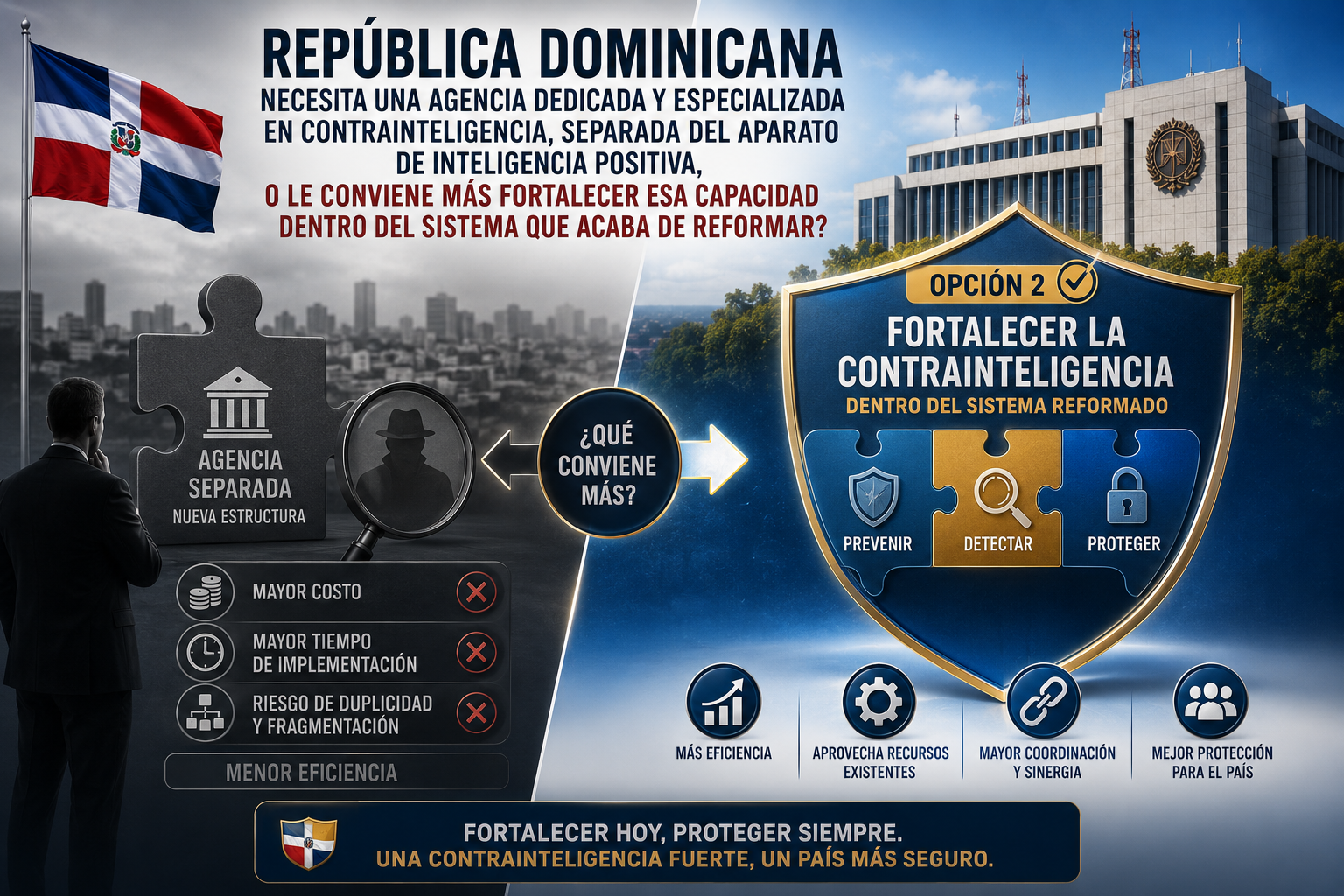 contrainteligencia, agencia de contrainteligencia, República Dominicana, Dirección Nacional de Inteligencia, DNI, Sistema Nacional de Inteligencia, Ley 1-26, seguridad nacional, reforma de inteligencia, control democrático de inteligencia, C. Constantin Poindexter Salcedo
